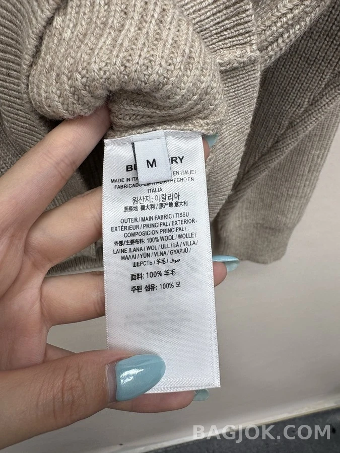 버버리 버버리 러플 칼라 체크 포켓 가디건 상세 이미지