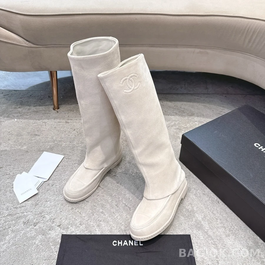 샤넬 샤넬 더블 C 스웨이드 롱 부츠 상세 이미지