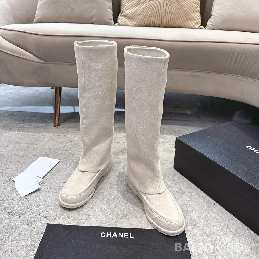 샤넬 샤넬 더블 C 스웨이드 롱 부츠 상세 이미지