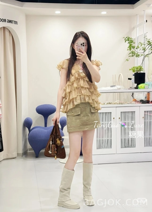 샤넬 샤넬 더블 C 스웨이드 롱 부츠 상세 이미지