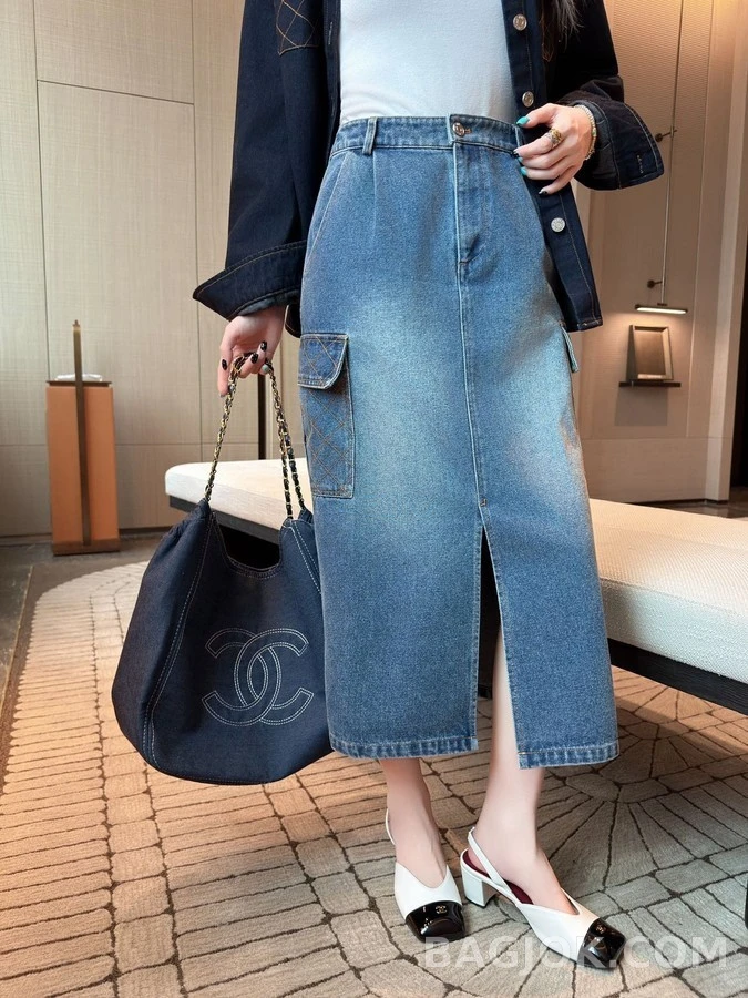 샤넬 샤넬 퀼팅 데님 셔츠 상세 이미지