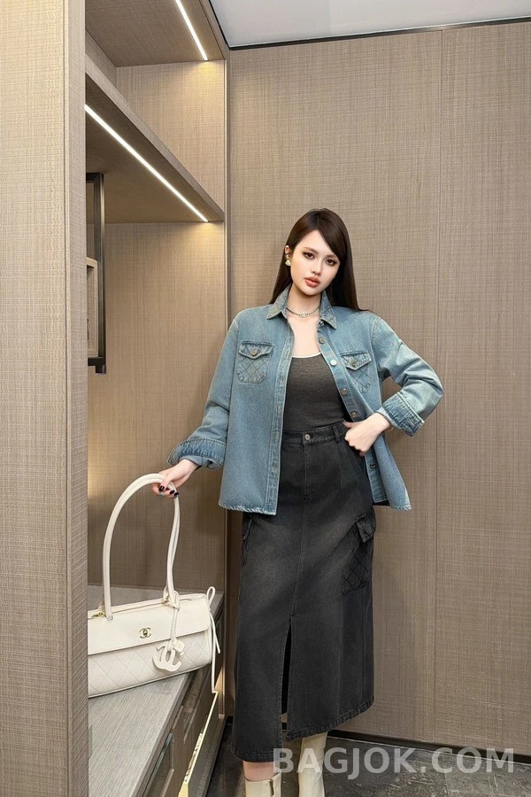 샤넬 샤넬 퀼팅 데님 셔츠 상세 이미지