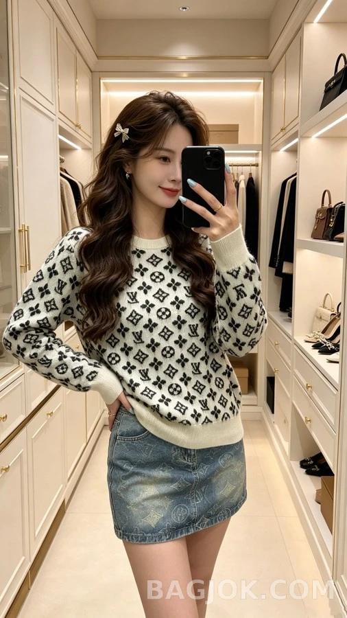 루이비통 루이비통 모노그램 자카드 니트 스웨터 상세 이미지