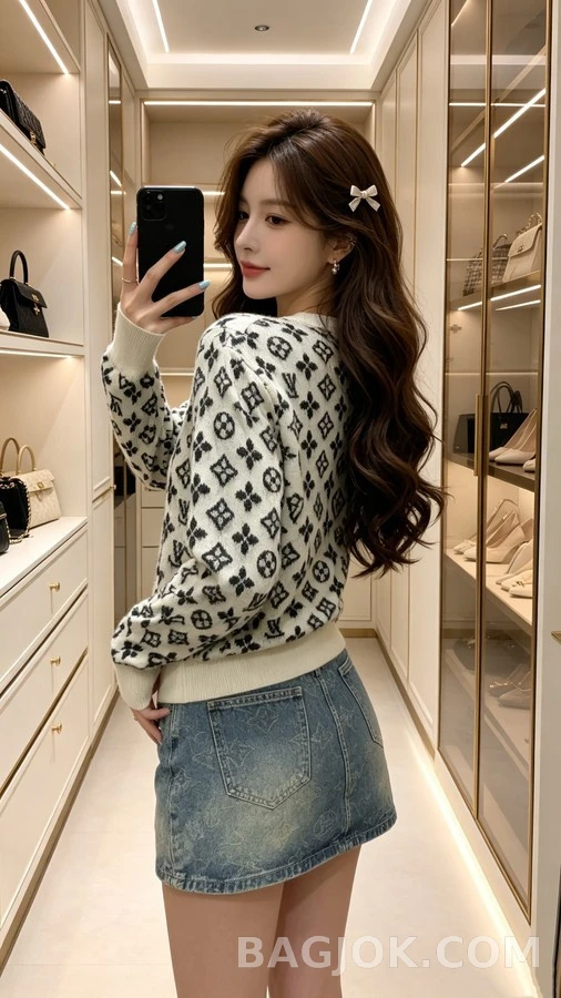 루이비통 루이비통 모노그램 자카드 니트 스웨터 상세 이미지