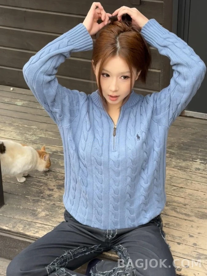 폴로 랄프 로렌 폴로 랄프 로렌 케이블 쿼터집 니트 상세 이미지