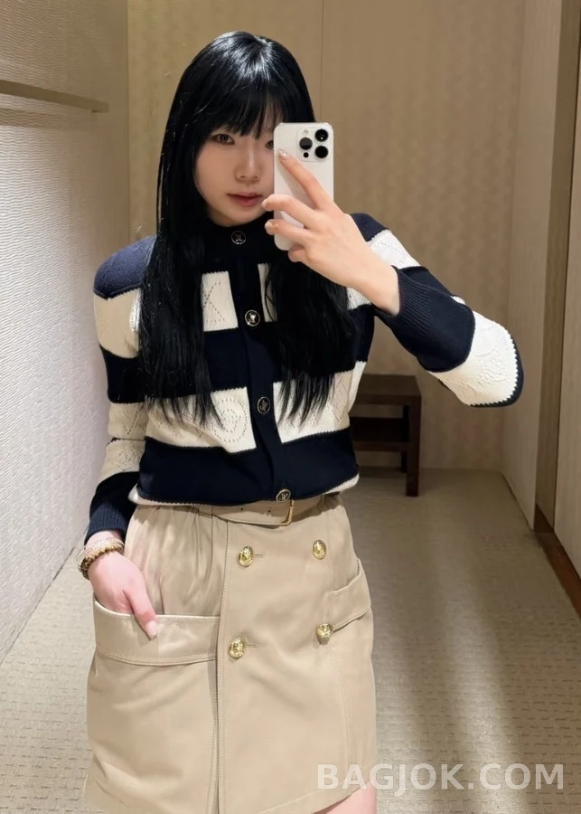 루이비통 루이비통 모노그램 스트라이프 긴팔 티셔츠 상세 이미지
