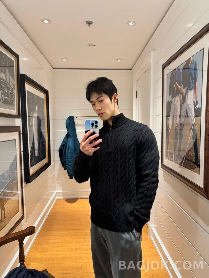 폴로 랄프 로렌 폴로 랄프 로렌 케이블 니트 쿼터집 니트 상세 이미지
