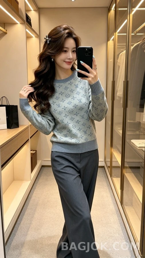 루이비통 루이비통 모노그램 패턴 니트 스웨터 상세 이미지