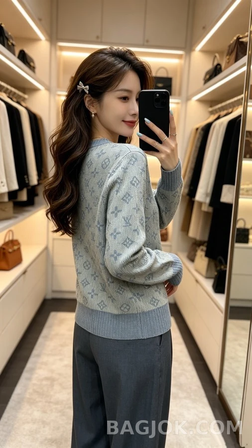 루이비통 루이비통 모노그램 패턴 니트 스웨터 상세 이미지