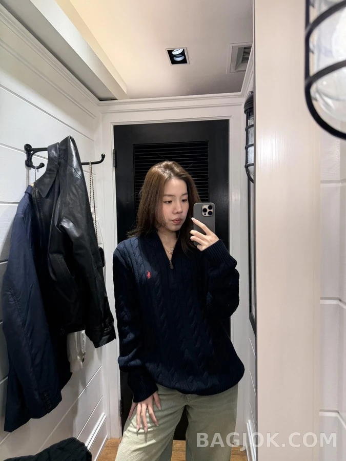 폴로 랄프 로렌 폴로 랄프 로렌 케이블 니트 쿼터집 스웨터 상세 이미지