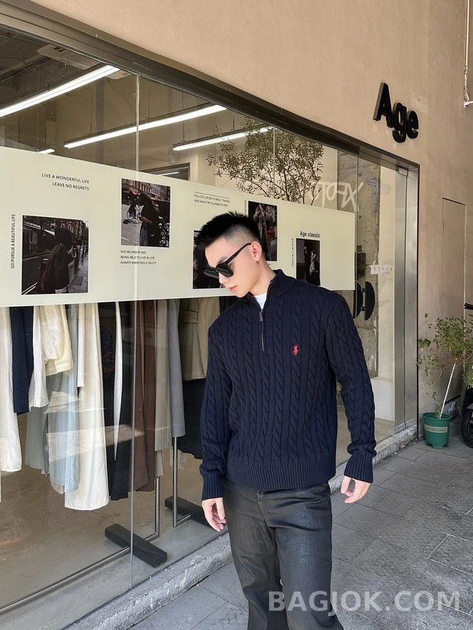 폴로 랄프 로렌 폴로 랄프 로렌 케이블 니트 쿼터집 스웨터 상세 이미지