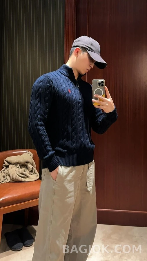 폴로 랄프 로렌 폴로 랄프 로렌 케이블 니트 쿼터집 스웨터 상세 이미지