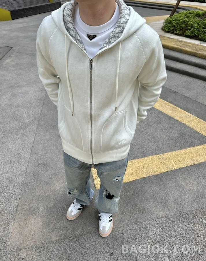 디올 디올 오블리크 자카드 후드 집업 상세 이미지