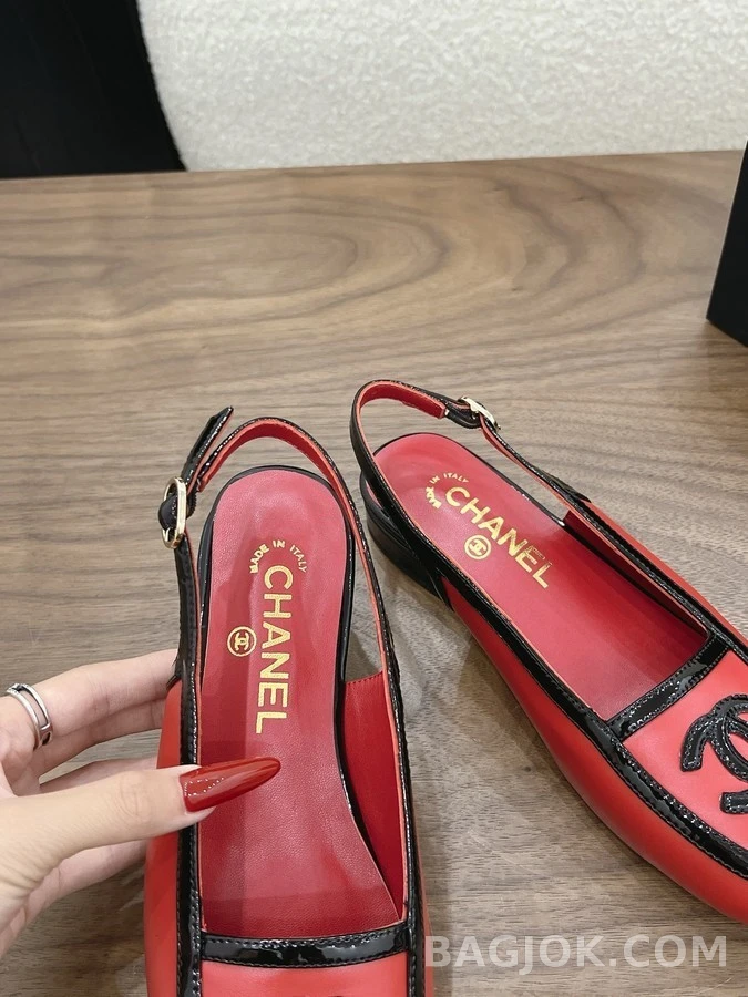 샤넬 샤넬 로고 슬링백 플랫 상세 이미지