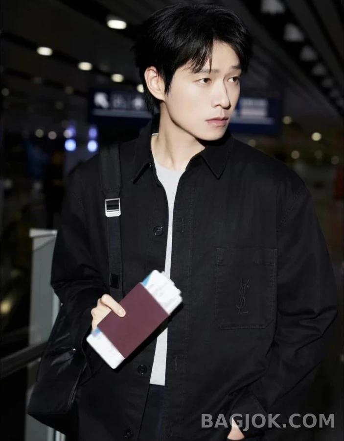 생로랑 세인트로랑 로고 자수 셔츠 상세 이미지