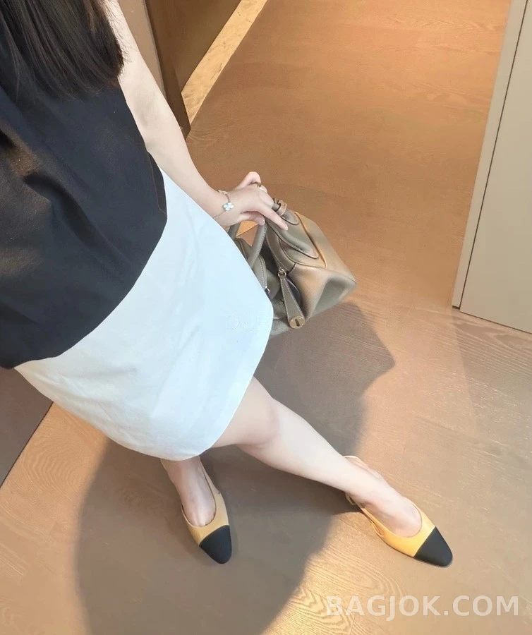 샤넬 샤넬 투톤 캡토 슬링백 힐 상세 이미지