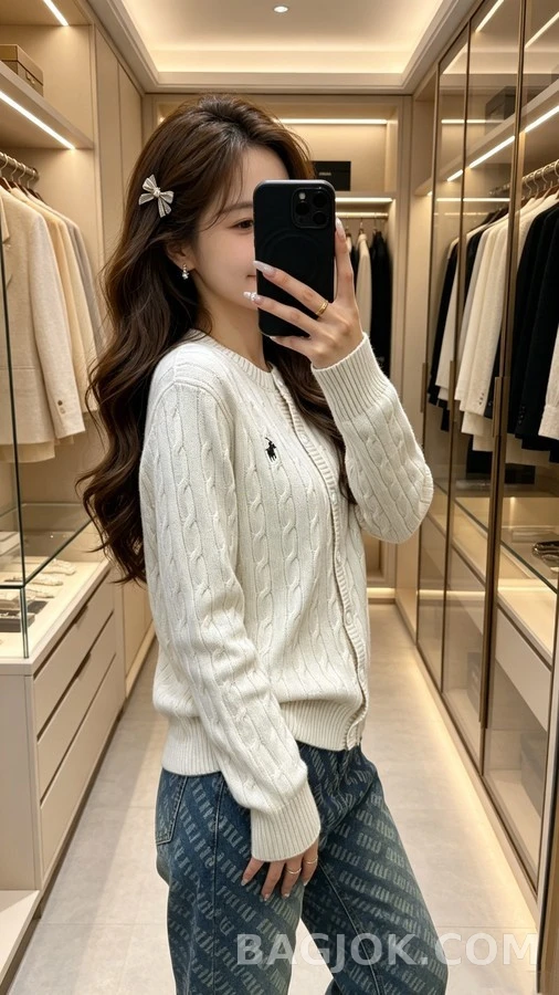 폴로 랄프 로렌 폴로 랄프 로렌 케이블 니트 가디건 상세 이미지