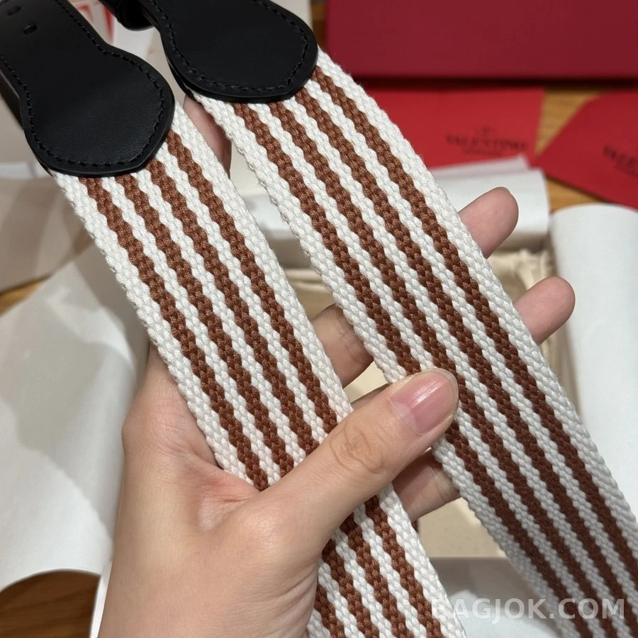 발렌티노 발렌티노 스트라이프 웨빙 벨트 상세 이미지
