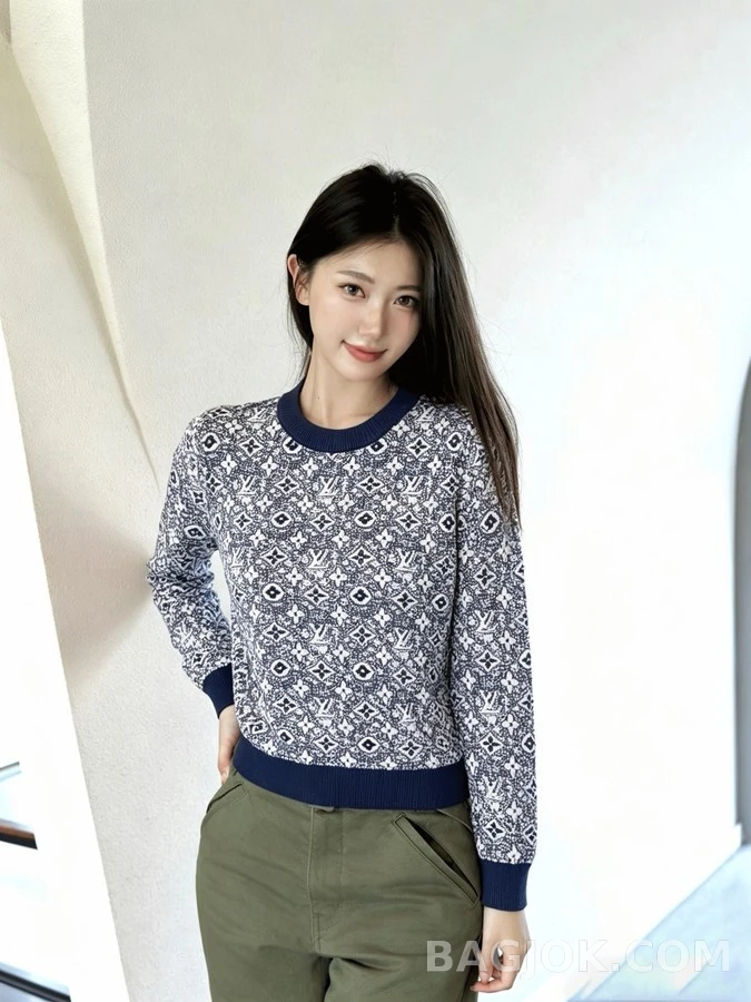 루이비통 루이비통 모노그램 자카드 긴팔 티셔츠 상세 이미지