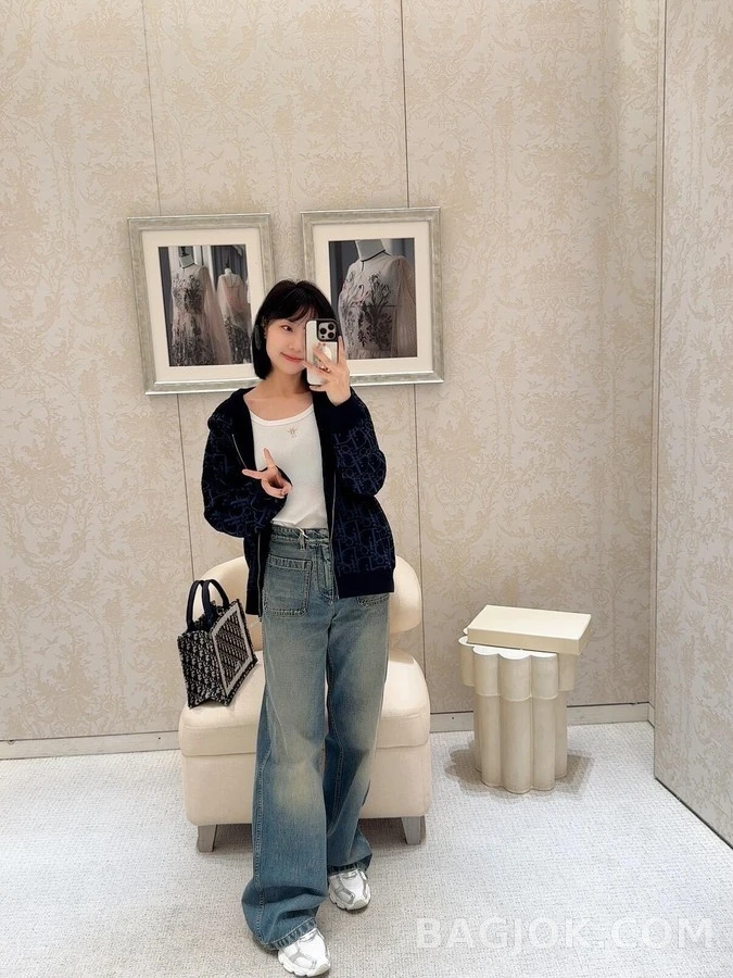 디올 디올 오블리크 패턴 후드 집업 상세 이미지