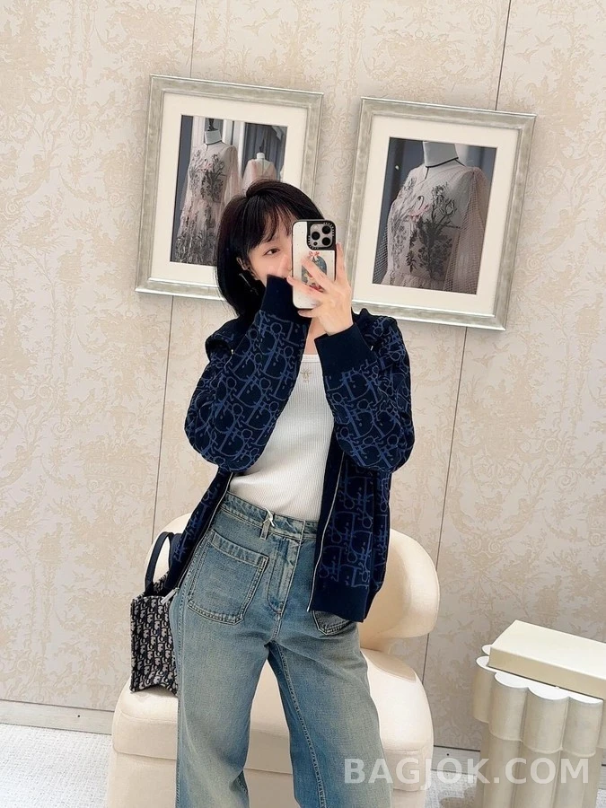디올 디올 오블리크 패턴 후드 집업 상세 이미지