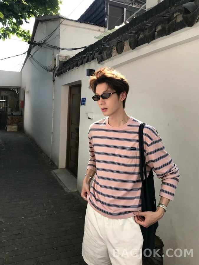 프라다 프라다 스트라이프 긴팔 티셔츠 상세 이미지