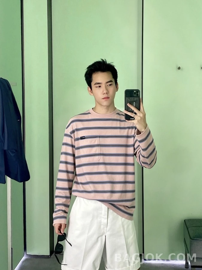 프라다 프라다 스트라이프 긴팔 티셔츠 상세 이미지