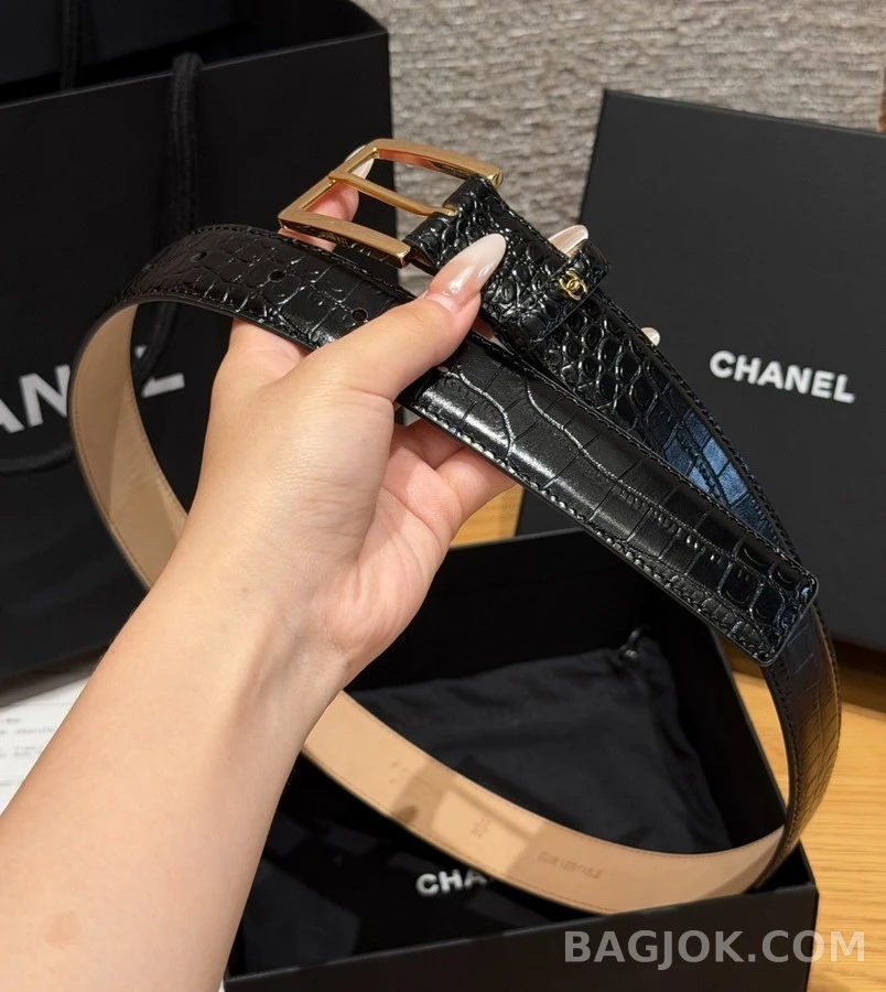 샤넬 샤넬 악어 엠보 벨트 상세 이미지