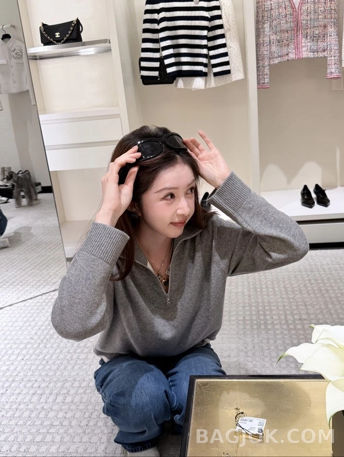 샤넬 샤넬 하프 집업 니트 상세 이미지