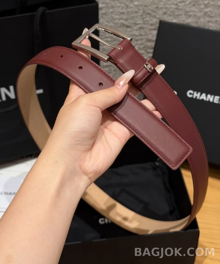 샤넬 샤넬 로고 레더 벨트 상세 이미지