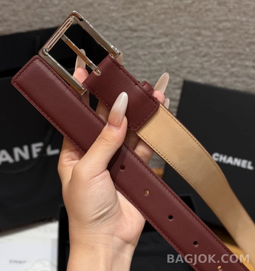 샤넬 샤넬 로고 레더 벨트 상세 이미지