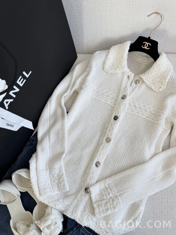 샤넬 샤넬 라운드 카라 니트 가디건 상세 이미지