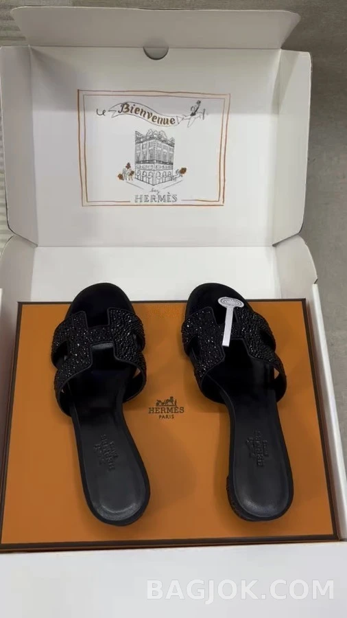 에르메스 에르메스 H 로고 크리스탈 샌들 상세 이미지