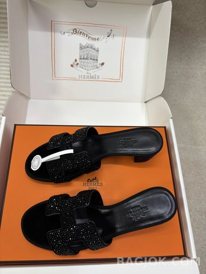 에르메스 에르메스 H 로고 크리스탈 샌들 상세 이미지