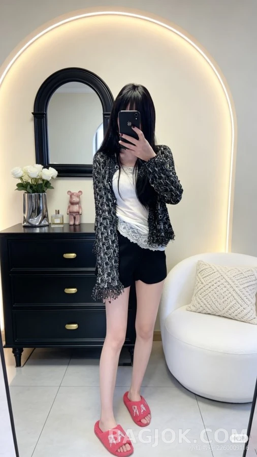 샤넬 샤넬 마름모 패턴 술 가디건 상세 이미지