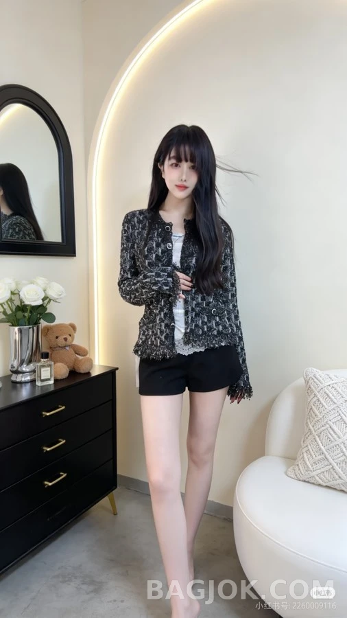 샤넬 샤넬 마름모 패턴 술 가디건 상세 이미지
