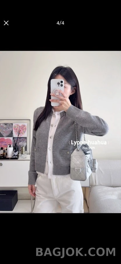샤넬 샤넬 페이크 레이어드 울 가디건 상세 이미지