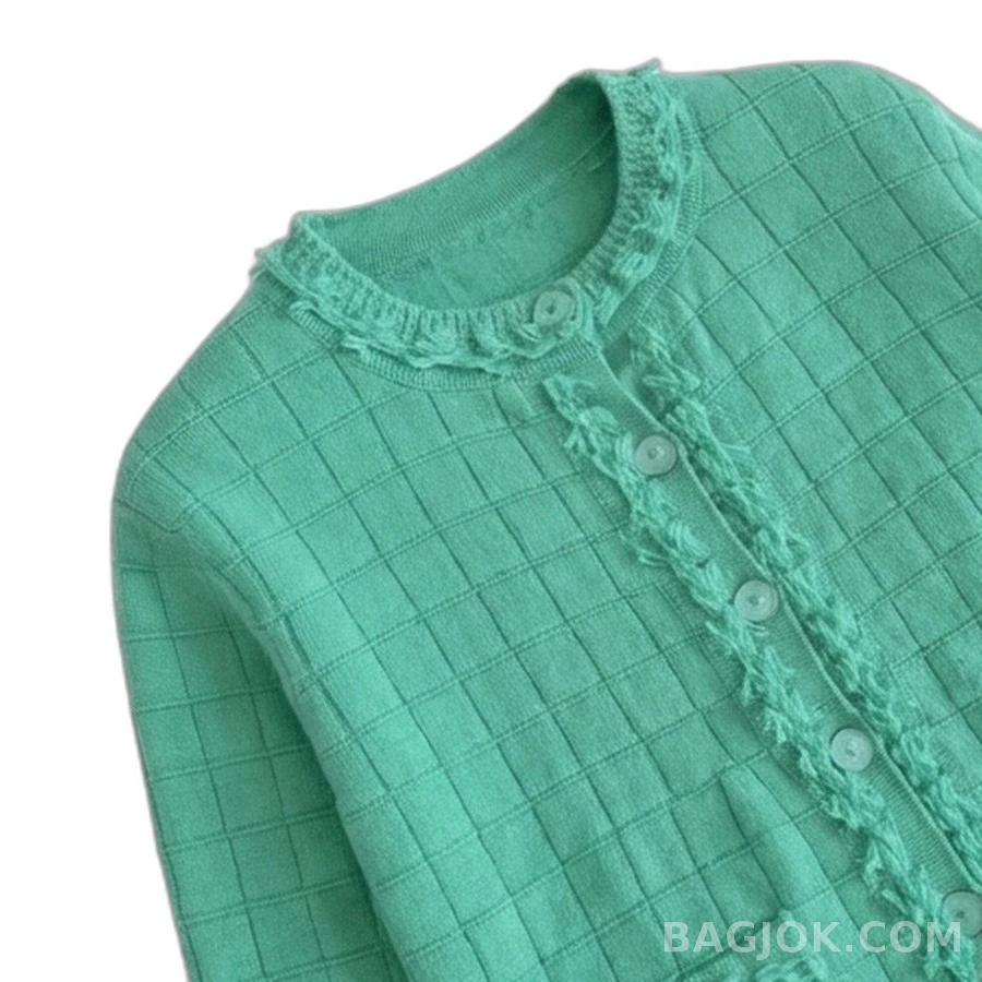 샤넬 샤넬 격자무늬 프린지 가디건 상세 이미지