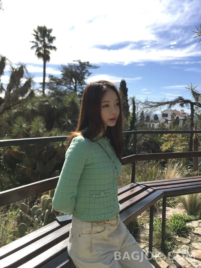 샤넬 샤넬 격자무늬 프린지 가디건 상세 이미지