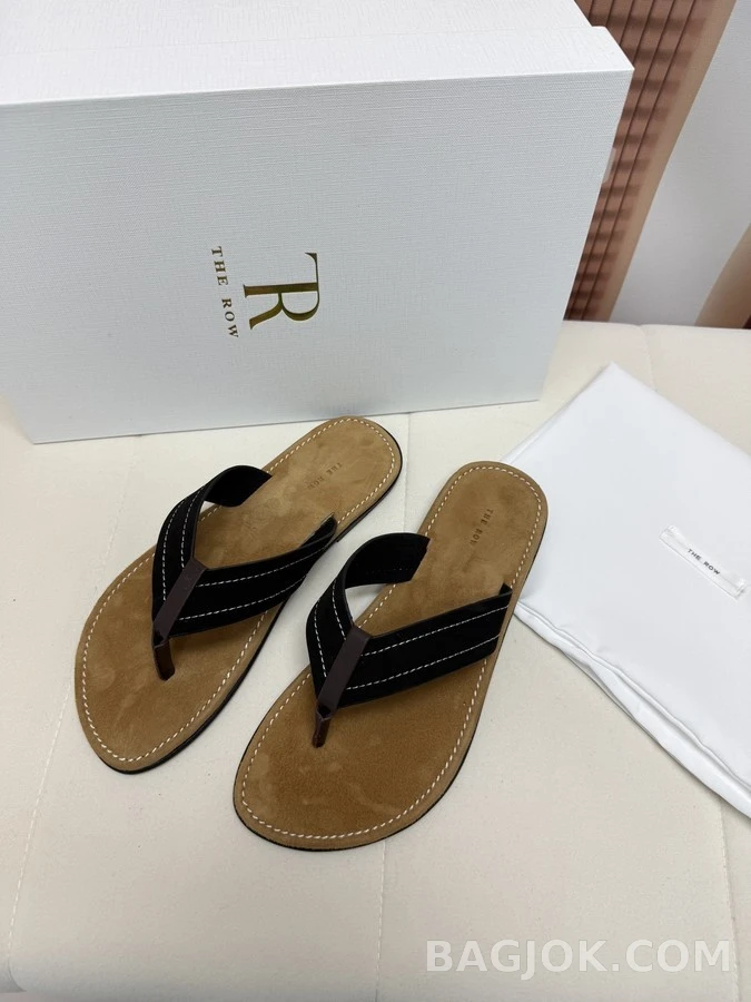 더로우 더로우 스티치 가죽 플립플랍 상세 이미지