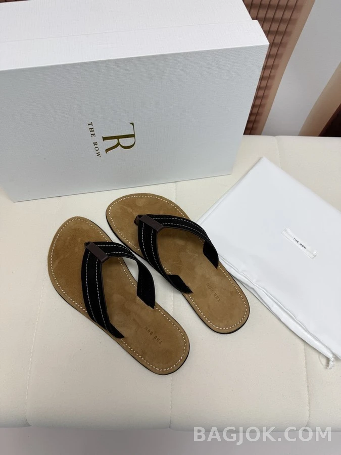 더로우 더로우 스티치 가죽 플립플랍 상세 이미지