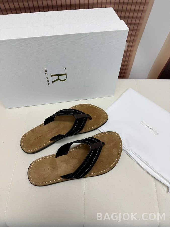 더로우 더로우 스티치 가죽 플립플랍 상세 이미지