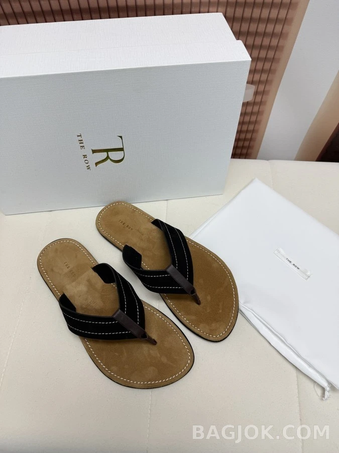 더로우 더로우 스티치 가죽 플립플랍 상세 이미지