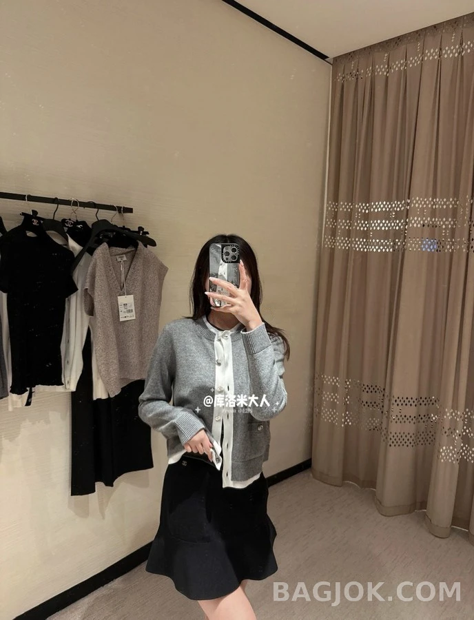 샤넬 샤넬 더블C 배색 페이크 투피스 가디건 상세 이미지