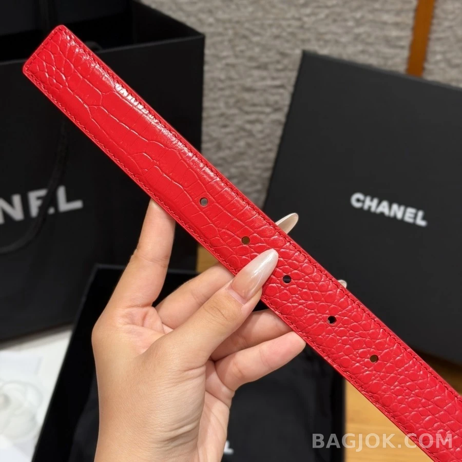 샤넬 샤넬 악어 엠보싱 참 벨트 상세 이미지