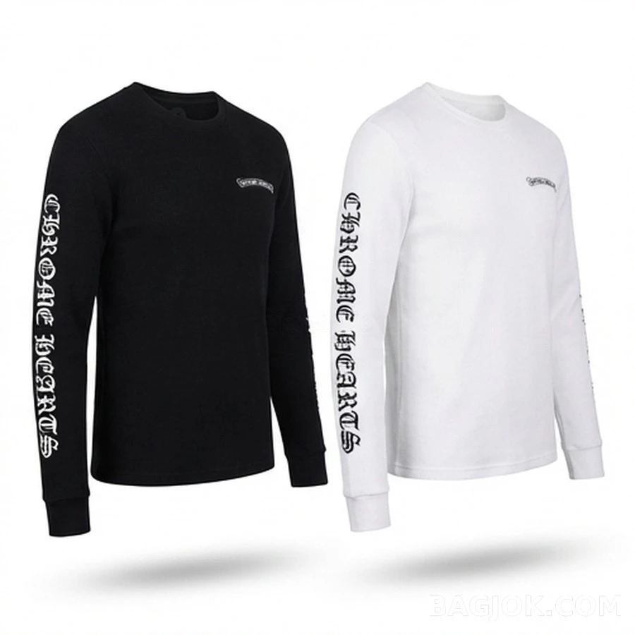 크롬하츠 크롬하츠 고딕 레터링 와플 긴팔 티셔츠 상세 이미지