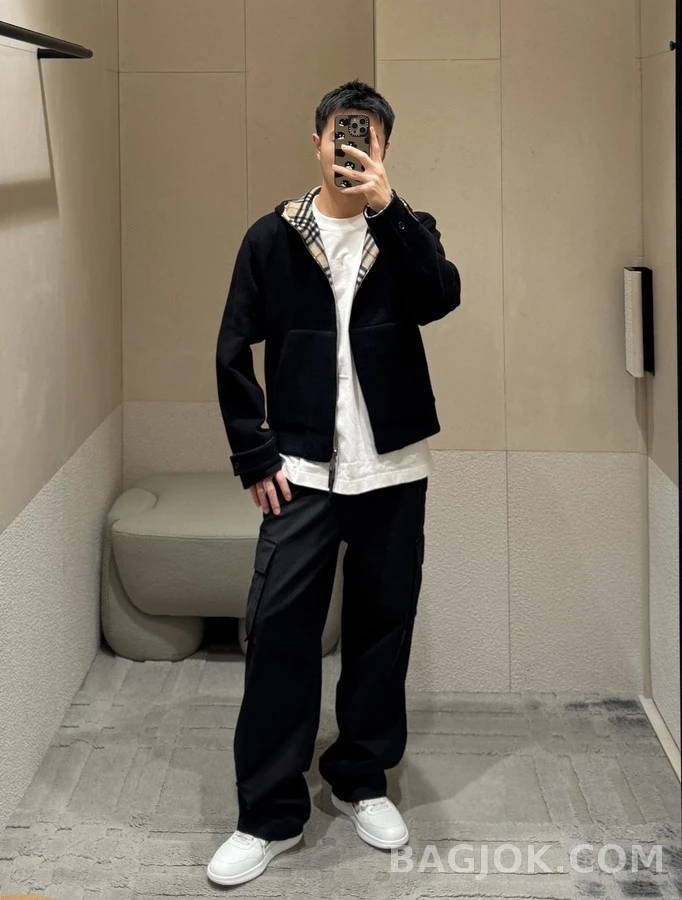 버버리 버버리 체크 실크 리버서블 후드 자켓 상세 이미지