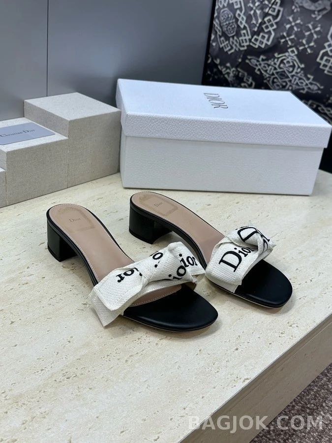 디올 디올 J'A 로고 보우 뮬 상세 이미지