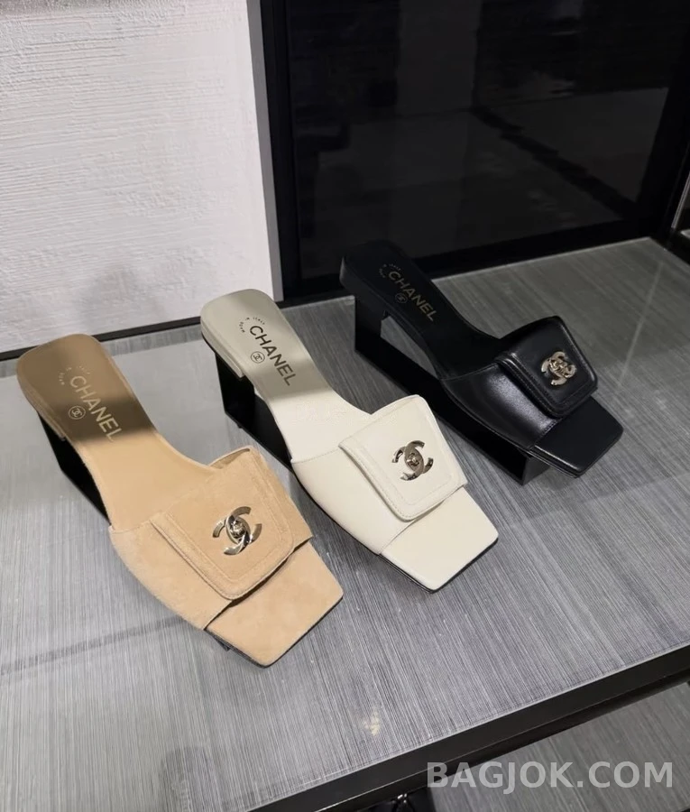 샤넬 샤넬 버클 스퀘어토 플랫 샌들 상세 이미지