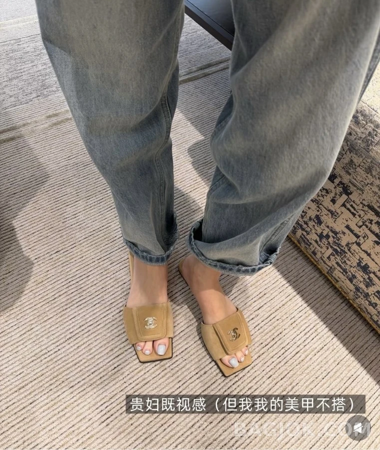 샤넬 샤넬 버클 스퀘어토 플랫 샌들 상세 이미지